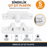 DESIPHON 5 Adet Pimapen Pvc Pencere Kapı Sineklik Çıt Çıt Plastik Tutucu Aparat Beyaz Pratik Kapama Kilidi - 1