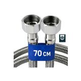 DESIPHON 70 Cm Paslanmaz Çelik Örgülü Flex Hortum – 3/8"x3/8" Klozet & Taharet Musluğu Bağlantı Hortumu