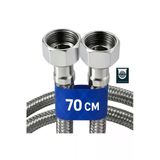 Desıphon 70 Cm Paslanmaz Çelik Örgülü Flex Hortum 3/8X3/8 Klozet Ve Taharet Musluğu Bağlantı Hortumu