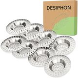 DESIPHON 8'li Lavabo Süzgeci Seti, 70mm Paslanmaz Çelik, Evrensel Gider Filtresi, Tıkanıklık Önleyici