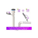 Desıphon Çift Çamaşır Ve Bulaşık Makinesi İçin Körüklü Lavabo Sifonu(Çift Girişli)