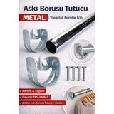 DESIPHON Krom Oval Boru Askı Flanşı Gardırop Dolap Içi Askılık Aparatı Mobilya Uyumlu 2 Adet Set