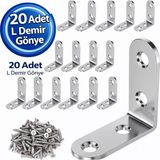 DESIPHON L Demir Gönye Köşebent 15X26X26 mm Metal Malzeme ile 20 Adet Koku Yapmaz Sabitleme Aparatı