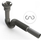 Desiphon Lüks Körüklü Lavabo Sifonu 1 Adet Krom Yapı ile Uzun Süreli Kullanım İçin Özel Tasarım - 1 ¼ 32 mm