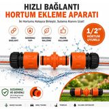 DESIPHON Otomatik Hortum Bağlantı Aparatı 3 Parça 1/2'' Bahçe Hortumu Ekleme Adaptörü Sızdırmaz