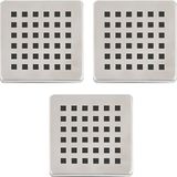 Desiphon Paslanmaz Çelik Kare Delikli Banyo Yer Süzgeç Izgarası Üst Kapak 10 x 10 Süzgeç Uyumlu - 3 Adet