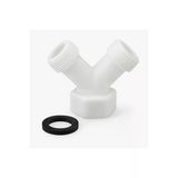 Desıphon Plastik Y Çatal Bağlantı Aparatı + Conta | Çamaşır Makinesi Musluğu İçin 3/4 İnç Su Dağıtıcı