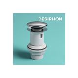 DESIPHON Pop-Up Lavabo Sifonu Taşmalı – Paslanmaz Metal Başlık, Plastik Gövde, Kolay Montaj