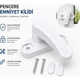 DESIPHON Pvc Pimapen Pencere Cam Balkon Kapısı Güvenli Emniyet Kilidi Çocuk Güvenliği - Beyaz