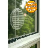 DESIPHON Şeffaf Cam Menfez Kapağı 18 cm – Doğalgaz Uyumlu, Estetik ve Hava Geçirgen Tasarım