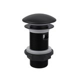 Desiphon Siyah Pop-Up Lavabo Sifonu, Porselen Başlıklı, 6,5 cm Çap, Kolay Montajlı, 1 1/4 inç Standart Bağlantı