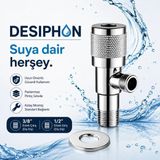 DESIPHON Taharet Musluğu Ara Musluk Krom Kaplama Pirinç Gövde Hijyenik Banyo Musluğu - Gümüş
