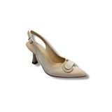 Desire 452-26 Çizgili Saten Taşlı Tokalı İnce Topuk Kadın Stiletto 8,5Cm
