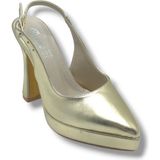 Desire Shoes Desire 8702-26 Simli Deri Platform Topuk Kadın Ayakkabı (11,5cm) - Altın