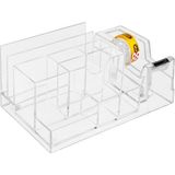 desk organizer bant kesicili masa seti (masa üstü kalemlik notluk seti) şeffaf - YOk