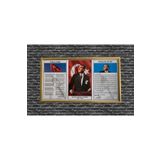 DESMARK 50x90 Üçlü Milli Levha Gold Alüminyum Çerçeve (istikal Marşı Ve Gençliğe Hitabe)
