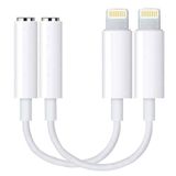 DESOFICON 2'li Paket [Apple MFi Sertifikalı] iPhone 3,5 mm Kulaklık Adaptörü, Yıldırım 3,5 mm'ye Kadar Kulaklık/Kulaklık Jakı Ses Aux Adaptörü iPhone 14 13 12 11 XS XR X 8 7 6 iPad için Donanım Kilidi, iOS 17