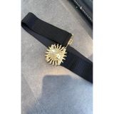 Desre Moda Güneş Tokalı Gold Elastik Korse Kemer