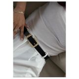 Desre Moda SİYAH/Gold Tokalı Pantolon Kemeri Elbise Kemeri Gömlek Kemeri Ceket Kemeri Kadın Kemer
