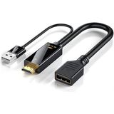 Deste Elektronik HDMI To Displayport 4K USB 2.0 Güç Kaynaklı Kablo Hd To Dp Kablo 4K@60Hz - Dp Dönüştürücü Adaptör