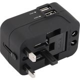 Deste Elektronik SE-7011 Üniversal Seyahat Adaptörü Seyahat Prizi 2 USB Li
