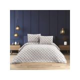 Destin Çift Kişilik Yatak Örtüsü Seti, 3 Parça, 250x260 cm, Yastık Kılıfı 60x80 cm, Jakarlı Şönil Kumaş (Gri)