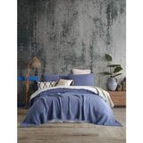 Destiny Hometex 4 Katlı Multi Muslin %100 Pamuk Çift Kişillik Yatak Örtüsü - 240 x 250 cm - İndigo