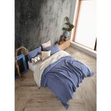 Destiny Hometex 4 Katlı Multi Muslin %100 Pamuk Tek Kişillik Yatak Örtüsü 160X240CM - 160 x 240 cm - İndigo