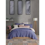Destiny Hometex 4 Katlı Multi Muslin Çift Kişillik Yatak Örtüsü %100 Pamuk Düz İndigo Renk 200 x 240 cm