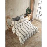 Destiny Hometex Bej Bohem Desenli Naturel 4 Katlı Multi Muslin %100 Pamuk Çift Kişillik Yatak Örtüsü - 200 x 240 cm