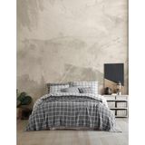 Destiny Hometex Gri Kare Desenli Naturel 4 Katlı Multi Muslin %100 Pamuk Yatak Örtüsü - 240 x 250 cm