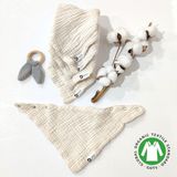 Destiny Hometex Pamuklu 8 Kat Muslin Kumaş Çift Çıtçıtlı 5'li Bebek Mama Önlüğü/ağız Mendili 1 Adet - 0 - 3 Yaş - Krem