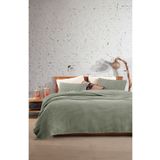 destinyhometex Adaçayı Yeşil %100 Pamuk Waffle Tek Kişilik Saçaksız Yatak Örtüsü 160x240 Cm