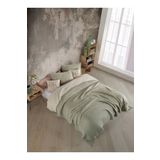 destinyhometex Adaçayı Yeşil Battal Boy 240x260cm Yatak Örtüsü/2 Adet 50x70cm Yastık 4 Katlı %100 Pamuk