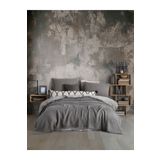 destinyhometex Antrasit 4 Katlı Multi Muslin %100 Pamuk Çift Kişillik Yatak Örtüsü/Pike 230x250 Cm Battal Boy