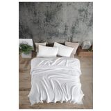 destinyhometex Beyaz Battal Boy 240x260cm Yatak Örtüsü/2 Adet 50x70cm Yastık 4 Katlı Multi Muslin %100 Pamuk