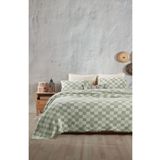 destinyhometex Damalı Desen 4 Katlı Multi Muslin %100 Pamuk Tek Kişillik Yatak Örtüsü 160x240cm