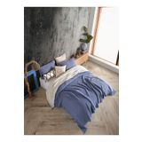 destinyhometex Indigo Mavisi 4 Katlı Muslin %100 Pamuk Tek Kişillik Yatak Örtüsü/Pike 160x240cm