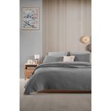 destinyhometex Koyu Gri 4 Katlı Muslin Pamuk Çift Kişilik Saçaksız Yatak Örtüsü/Pike 200 X 240cm
