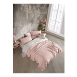 destinyhometex Pembe 4 Katlı Muslin %100 Pamuk Çift Kişillik Yatak Örtüsü/Pike 200x240cm