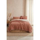 Destiva Home 4 Kat Müslin Çift Kişilik Yatak Örtüsü 220X230 cm %100 Pamuk Koltuk Örtüsü Tv Battaniyesi - Kiremit