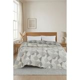 Destiva Home 5 Kat Dolgulu Müslin Çift Kişilik Yatak Örtüsü 220X240 cm %100 Pamuk Çift Taraflı Jakar Geometrik Desen - Antrasit