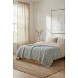 Destiva Home 5 Kat Dolgulu Müslin Çiftkişilik Yatak Örtüsü 220X240 cm %100 Pamuk Çift Taraflı Pike Koltuk Örtüsü - Çağla Yeşili