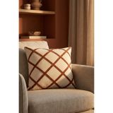 Destiva Home Buldan İşi Çizgisel Desenli Punch Detaylı Kırlent Kılıfı 42x42 cm