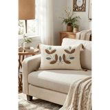 Destiva Home Renkli Akasya Punch Nakışlı Dekoratif Püskülü Kırlent Kılıfı Pamuk 35x55 cm
