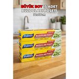 Destpak 15 ADET BÜYÜK Boy Buzdolabı Poşeti - Ekstra Sağlam - Sızdırmaz - Buzluk Poşeti - 30x45cm