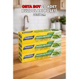 Destpak 20 Adet Orta Boy Buzdolabı Poşeti - Ekstra Sağlam - Sızdırmaz - Buzluk Poşeti - 24X38CM