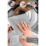 Destpak 3 Çok Fonksiyonlu Tel Bulaşık Bezi Gri Çizmez Teflon ve Seramik İçin Çift Katlı 20X20