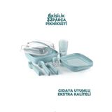 Destpak 6 Kişilik 32 PARÇA Piknik Seti Plastik Piknik Tabak Kaşık Bardak Mikrodalga Bulaşık Makinesi Uyumlu