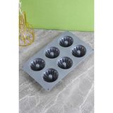 Destpak 6'lı Muffin ve Kek Kalıbı - Silikon Muffin Kek Kalıbı - Silikon Yanmaz Yapışmaz Yüksek Isıya Dayanıklı Ekstra Kaliteli - Antrasit